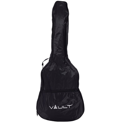 Vault EA20 Guitar Kit with Learn to Play Ebook, Bag, Strings, Straps, Picks, String winder & Polishing Cloth - 40 inch Cutaway Acoustic Guitar