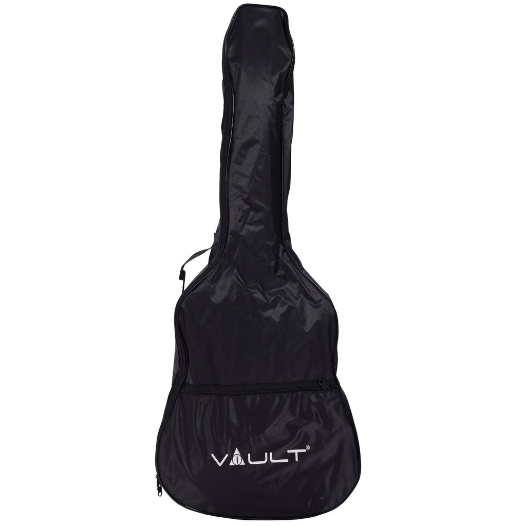 Vault EA20 Guitar Kit with Learn to Play Ebook, Bag, Strings, Straps, Picks, String winder & Polishing Cloth - 40 inch Cutaway Acoustic Guitar