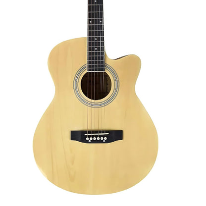 Vault EA20 Guitar Kit with Learn to Play Ebook, Bag, Strings, Straps, Picks, String winder & Polishing Cloth - 40 inch Cutaway Acoustic Guitar