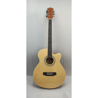 Vault EA20 Guitar Kit with Learn to Play Ebook, Bag, Strings, Straps, Picks, String winder & Polishing Cloth - 40 inch Cutaway Acoustic Guitar - Open Box B Stock