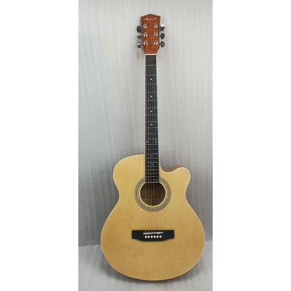 Vault EA20 Guitar Kit with Learn to Play Ebook, Bag, Strings, Straps, Picks, String winder & Polishing Cloth - 40 inch Cutaway Acoustic Guitar - Open Box B Stock