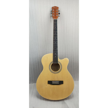 Vault EA20 Guitar Kit with Learn to Play Ebook, Bag, Strings, Straps, Picks, String winder & Polishing Cloth - 40 inch Cutaway Acoustic Guitar - Open Box B Stock