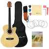 Vault EA20 Guitar Kit with Learn to Play Ebook, Bag, Strings, Straps, Picks, String winder & Polishing Cloth - 40 inch Cutaway Acoustic Guitar