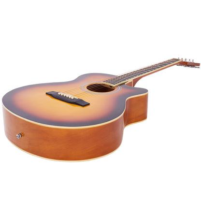Vault EA20 Guitar Kit with Learn to Play Ebook, Bag, Strings, Straps, Picks, String winder & Polishing Cloth - 40 inch Cutaway Acoustic Guitar