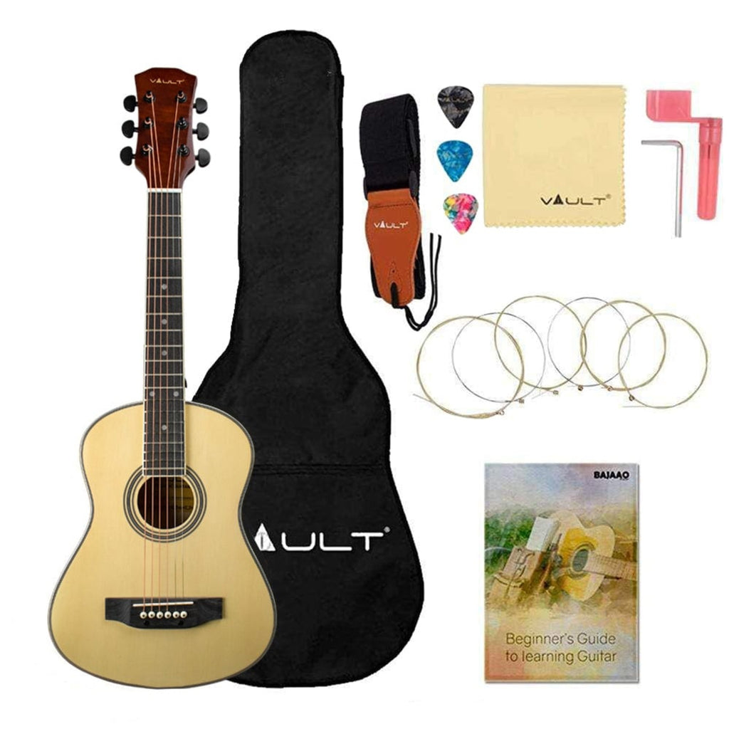 Vault Junior 30 Inch Acoustic Guitar with Truss Rod, Gig-Bag, Strings, Straps, Picks, String Winder, Polishing Cloth & E-Book - Perfect for Kids (Age 5-8 Years)