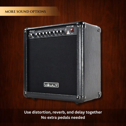 Vault Frenzy 40 Watt Combo Guitar Amplifier with Analog Distortion, Reverb & Delay All Playable Together