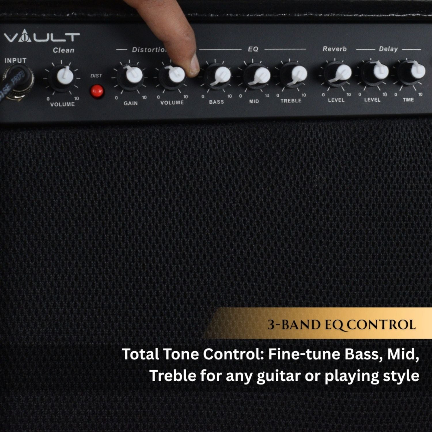 Vault Frenzy 40 Watt Combo Guitar Amplifier with Analog Distortion, Reverb & Delay All Playable Together
