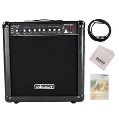 Vault Frenzy 40 Watt Combo Guitar Amplifier with Analog Distortion, Reverb & Delay All Playable Together with Instrument Cable, Polishing Cloth and E Book
