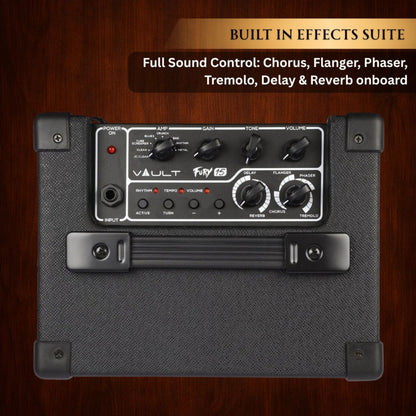 Vault Fury 15 Watt Digital Guitar Combo Amplifier with Effects & 36-Pattern Drum Machine