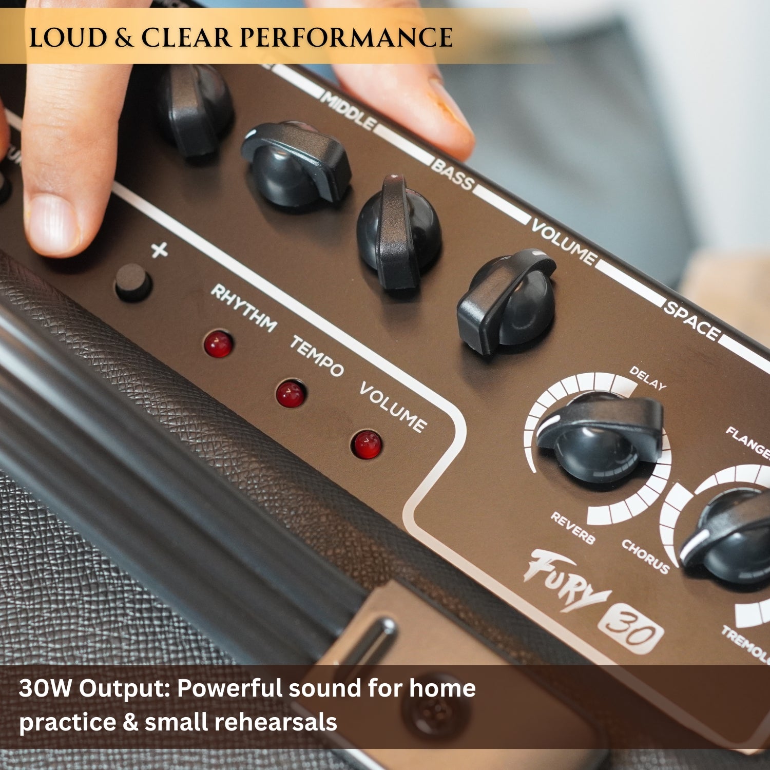 Vault Fury 30 Watt Digital Combo Guitar Amplifier with Effects and 36 Pattern Drum Machine