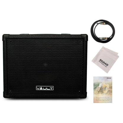 Vault Fury 30 Watt Digital Combo Guitar Amplifier with Effects and 36 Pattern Drum Machine with Instrument Cable, Polishing Cloth and E Book