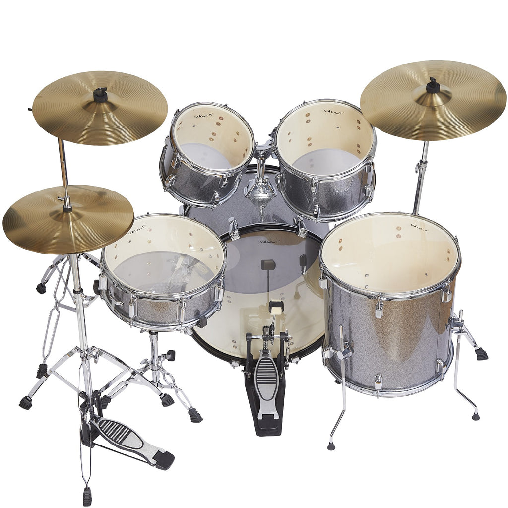 Vault Groover 22" 5-Piece Acoustic Drum Kit with Hardware, Cymbals & Throne