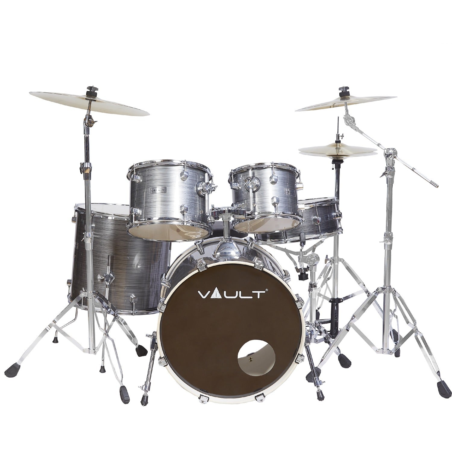 Vault Groover Plus 5-Piece Acoustic Drum Kit with Hardware, Cymbals & Throne