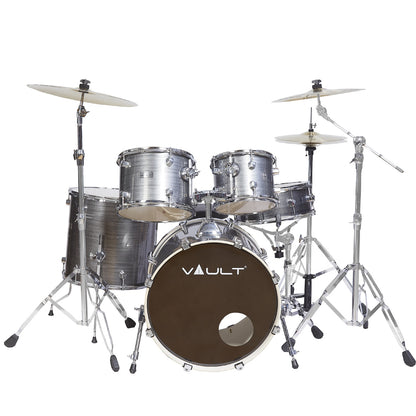 Vault Groover Plus 5-Piece Acoustic Drum Kit with Hardware, Cymbals & Throne