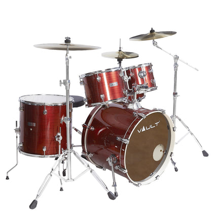 Vault Groover Plus 5-Piece Acoustic Drum Kit with Hardware, Cymbals & Throne