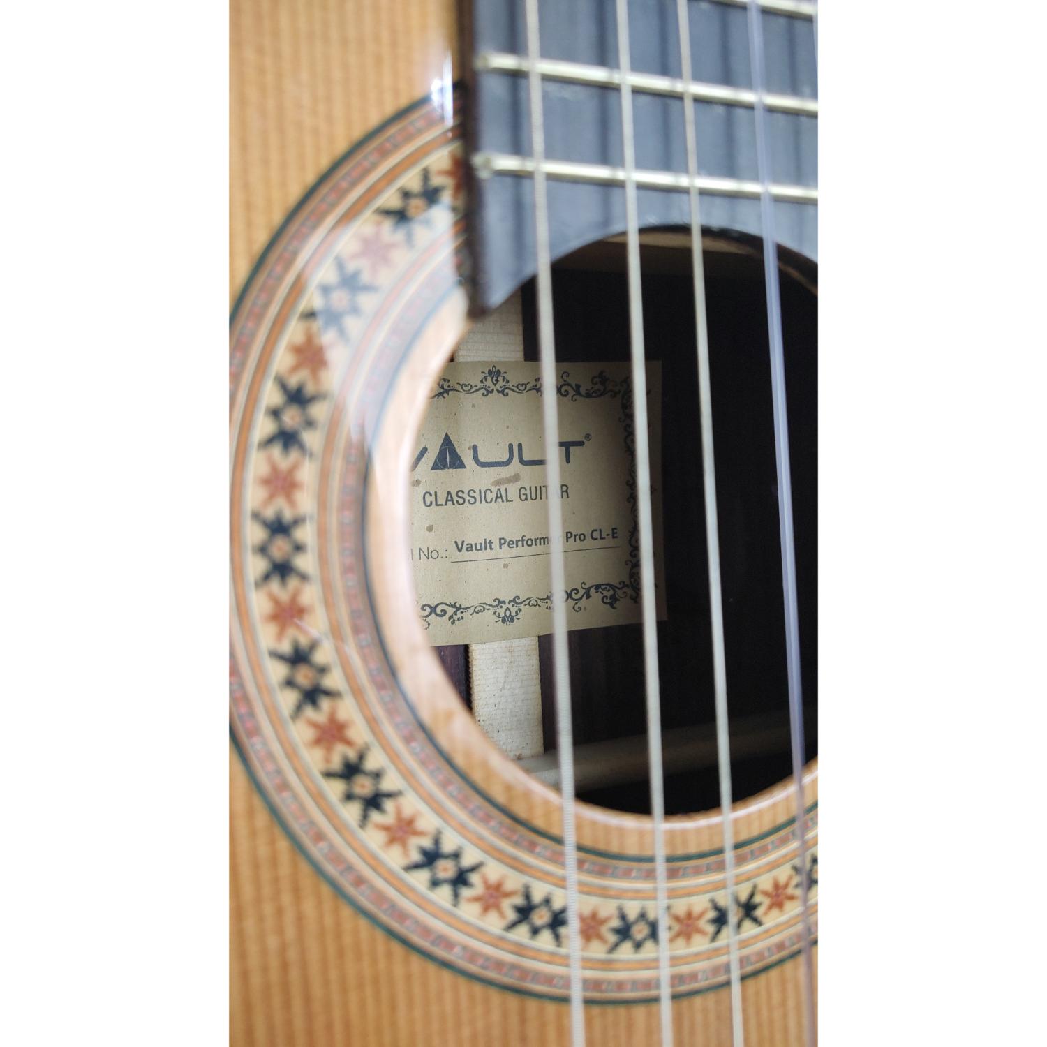 Vault Performer Pro All Solid Body Classical Guitar with Armrest and Dual EQ Pickup - Open Box