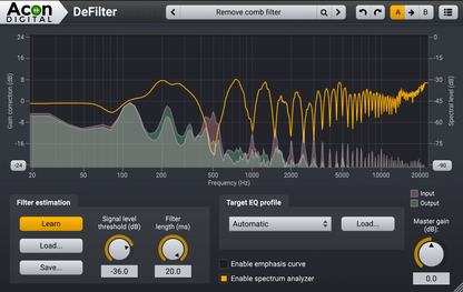 ACON DIGITAL Virtual Processors Acon DeFilter Automatic Equalization Plugin