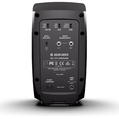 ADAM Audio Desktop Monitors Adam Audio D3V Active Desktop Monitoring - Pair - Black