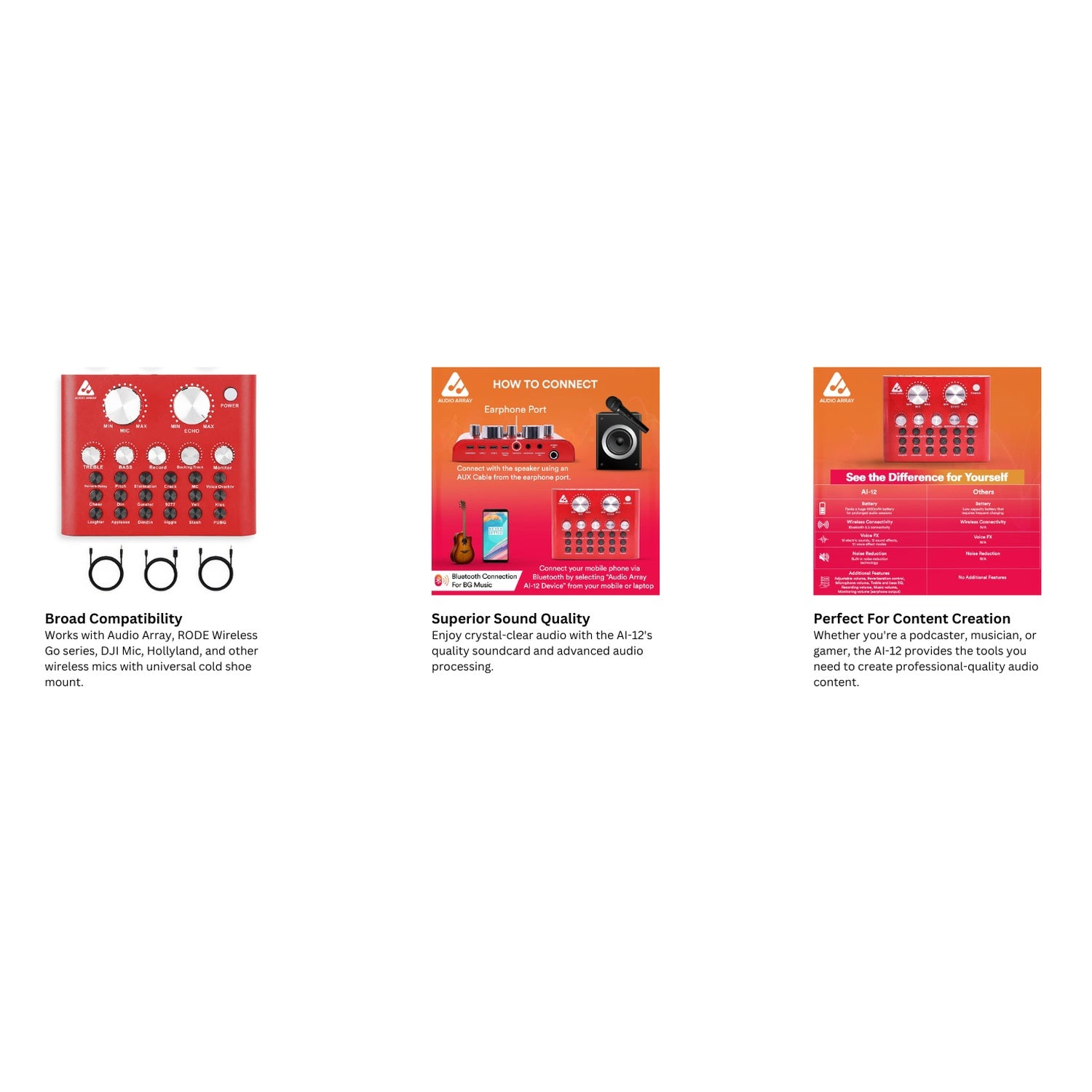 Audio Array AI-12 USB Bluetooth Soundcard Mixer Audio Interface