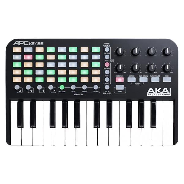 akai midi keyboards akai apc key 25 ableton live midi keyboard controller with polishing cloth, gigbag & ebook