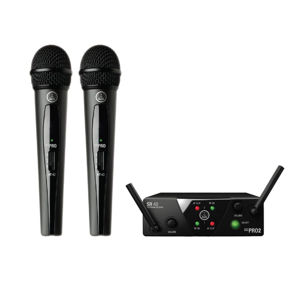 akg wireless systems akg wms40 mini dual vocal set band-us25-a/c wireless microphone system