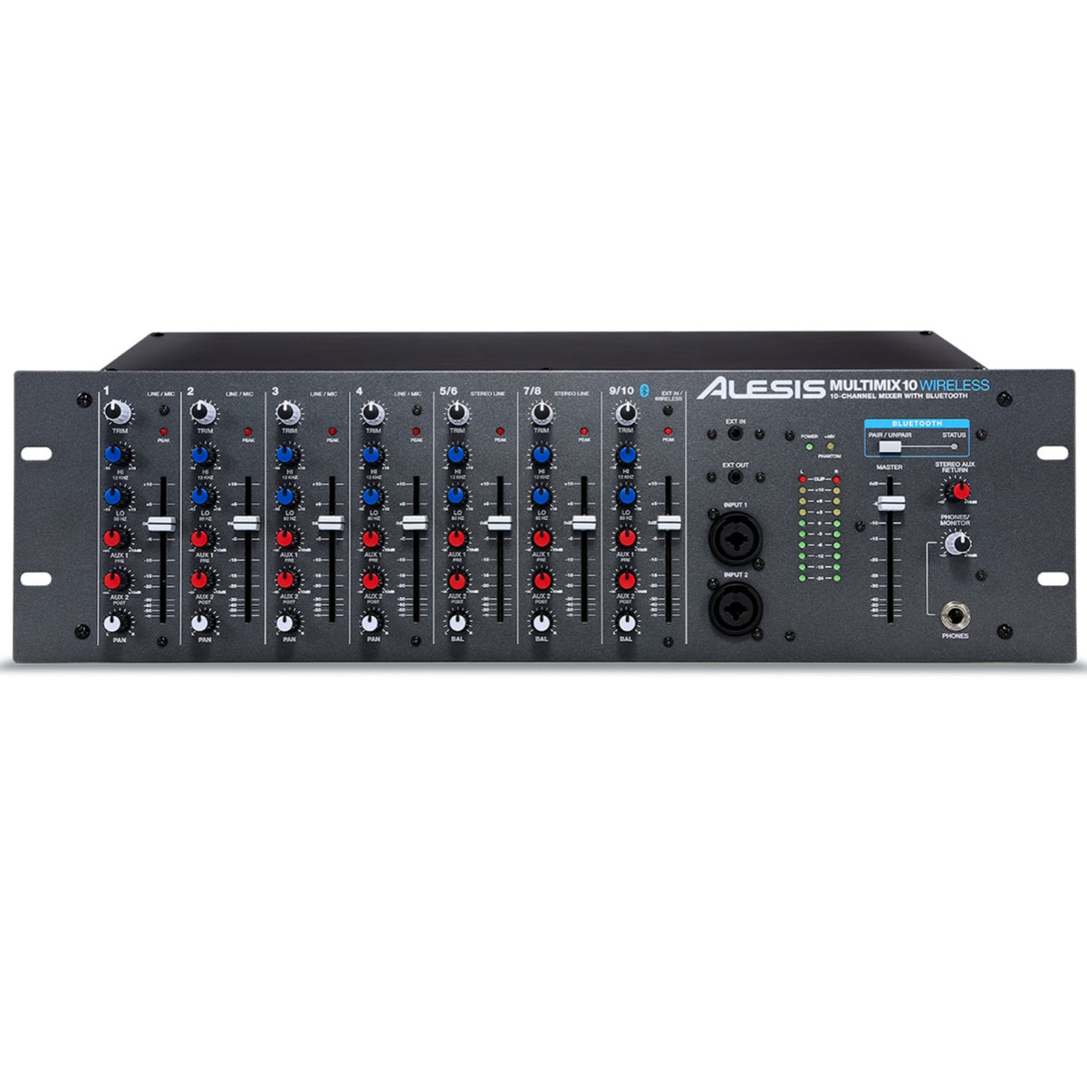 Alesis Analog Mixers Alesis MultiMix 10 Wireless Rackmount 10-Channel Mixer with Bluetooth