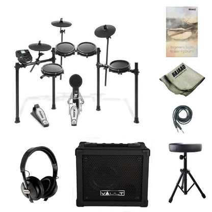Alesis Electronic Drum Kits Deluxe Alesis Nitro Meshkit Eight Piece Electronic Drumkit Bundle