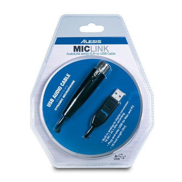 alesis microphone cables alesis miclink audiolink series xlr-to-usb cable