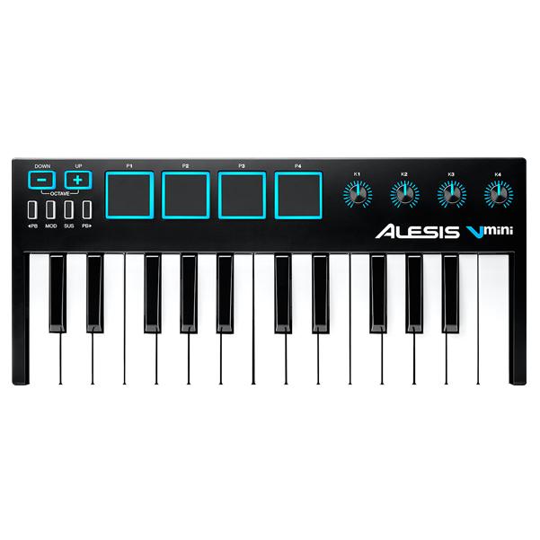 Alesis Midi Keyboards Alesis V Mini Portable 25 Key USB MIDI Keyboard Controller with Pads & Pro Software Suite featuring ProTools First Included
