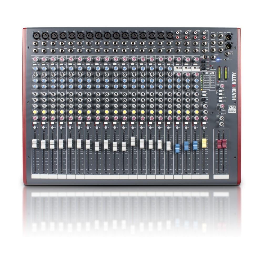 allen & heath analog mixers allen & heath zed-22fx 16 mic/line inputs multipurpose mixer with fx