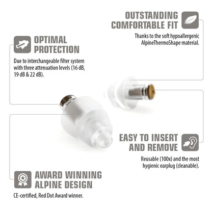 Alpine Hearing Protection Hearing Protection Transparent Alpine Hearing Protection MusicSafe Pro High Fidelity Music Filter Earplugs
