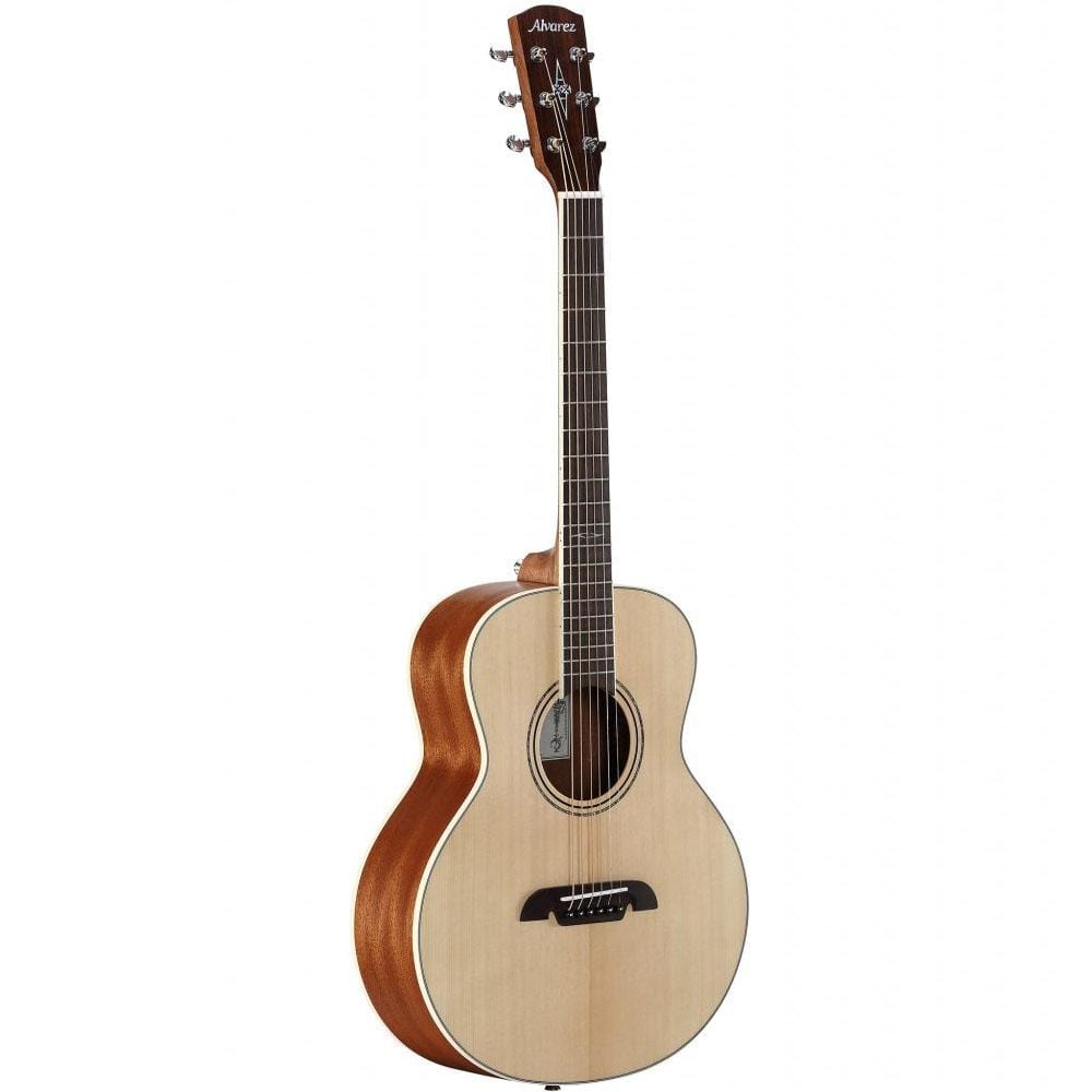 alvarez acoustic guitars alvarez artist lj2 solid top little jumbo 2 travel acoustic guitar - natural