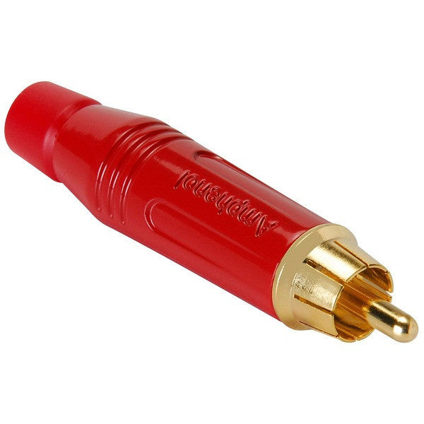 amphenol cables and connectors amphenol acpr-red diecast rca connector red with gold contacts
