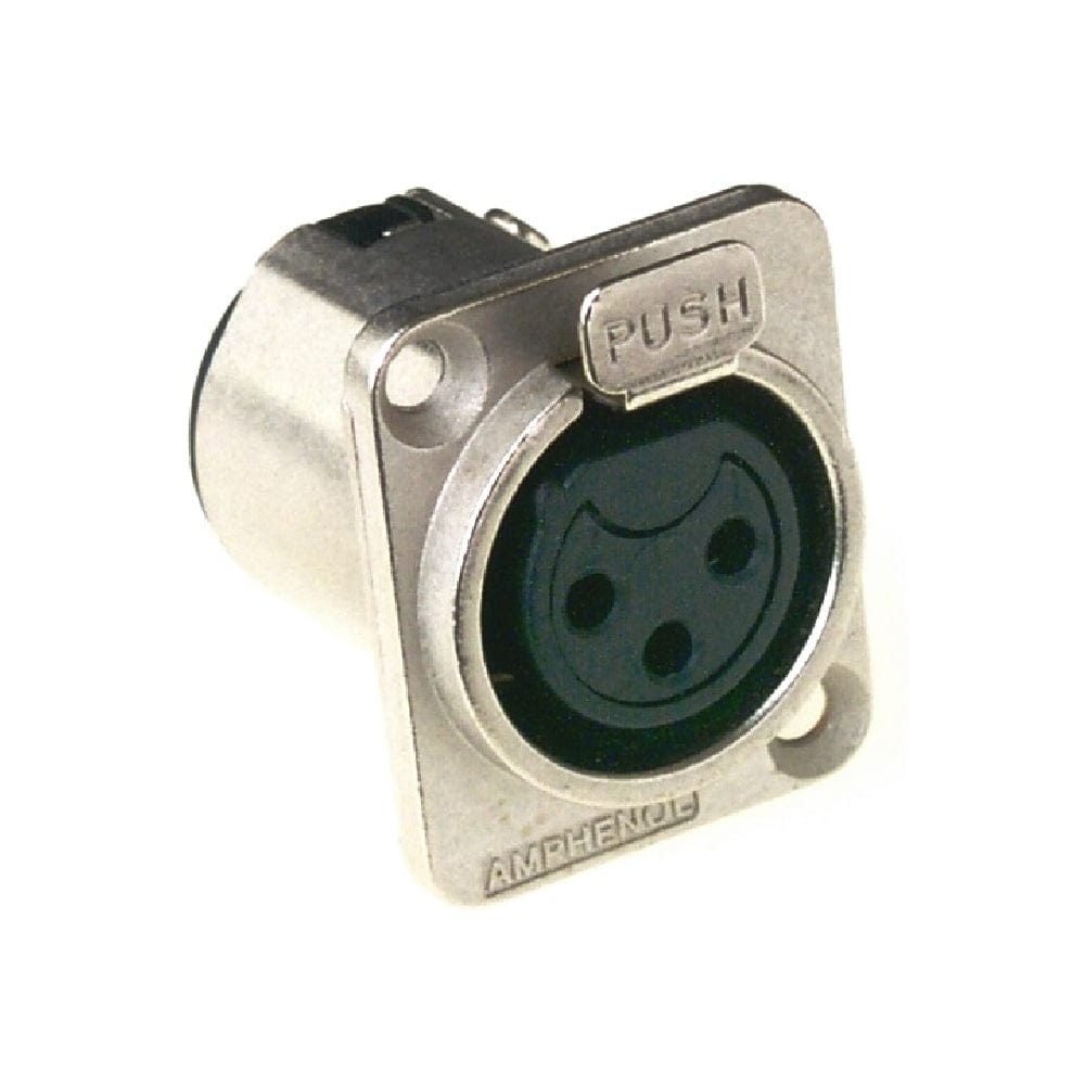 amphenol cables and connectors female amphenol ac3fdz ac series xlr female panel and chassis mount connector   