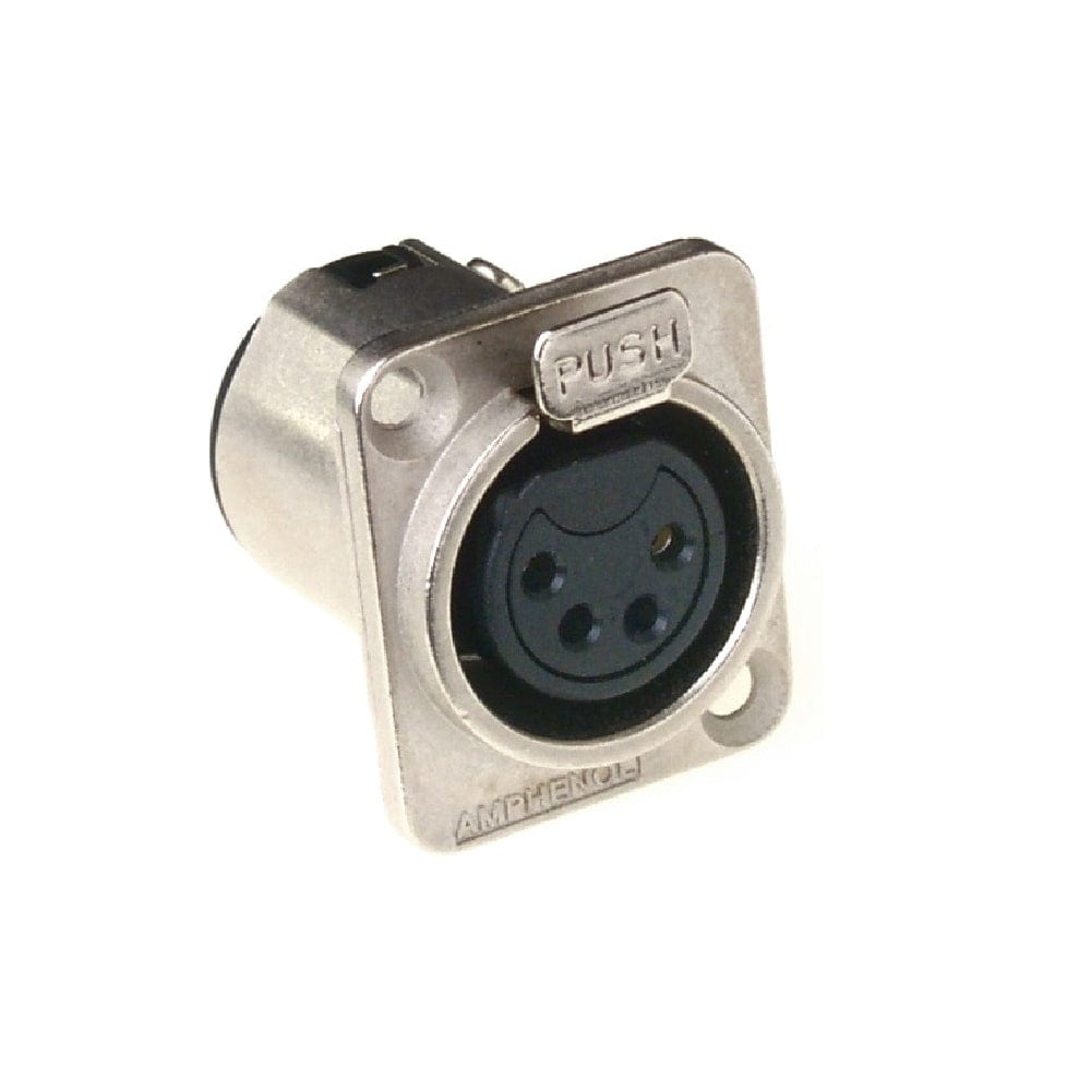 Amphenol Cables and Connectors Nickel Amphenol AC4FDZ AC Series XLR Female Panel and Chassis Mount Connector