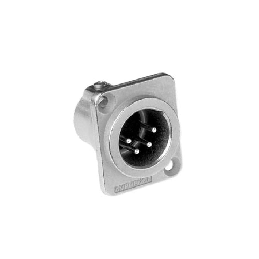 Amphenol Cables and Connectors Nickel Amphenol AC4MDZ AC Series XLR Male Panel and Chassis Mount Connector
