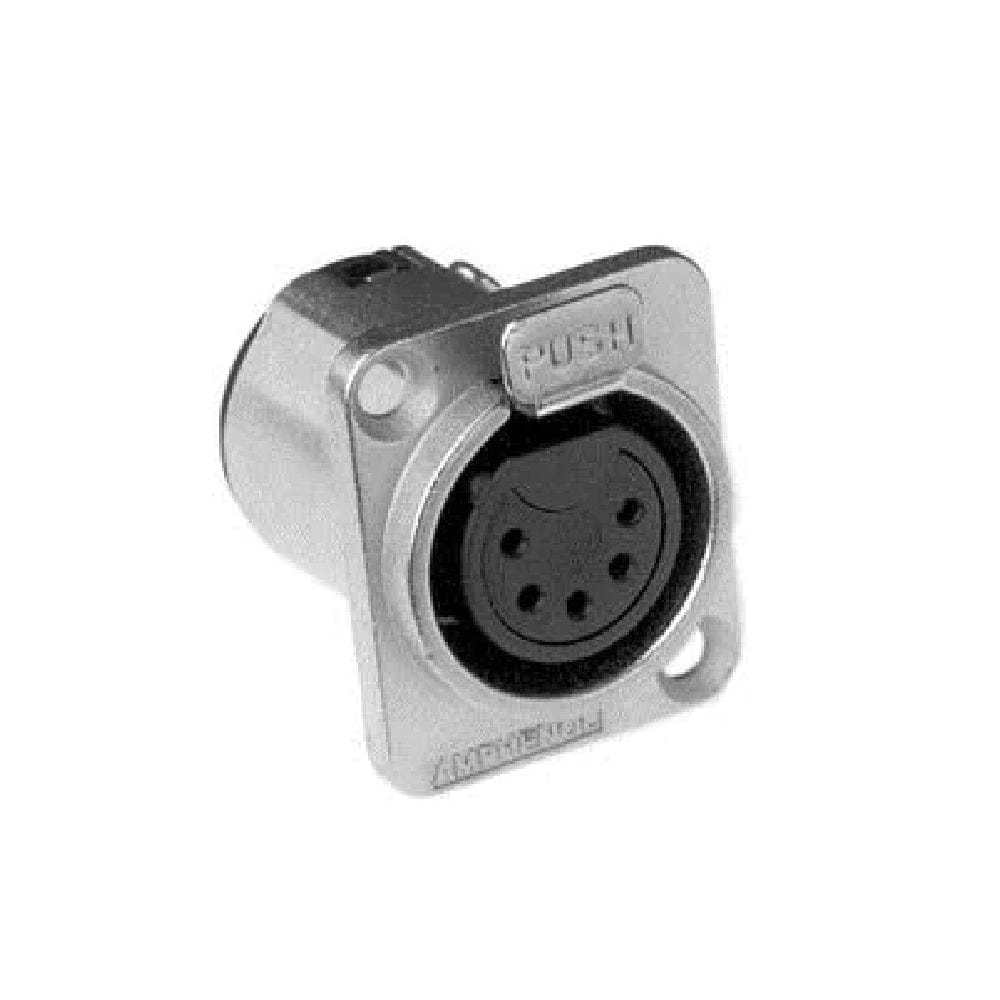 Amphenol Cables and Connectors Nickel Amphenol AC5FDZ AC Series XLR Female Panel and Chassis Mount Connector