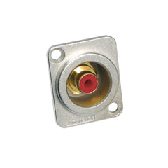 Amphenol Cables and Connectors Red Amphenol Audio RCA Series ACJD Female RCA Panel Mount Connector