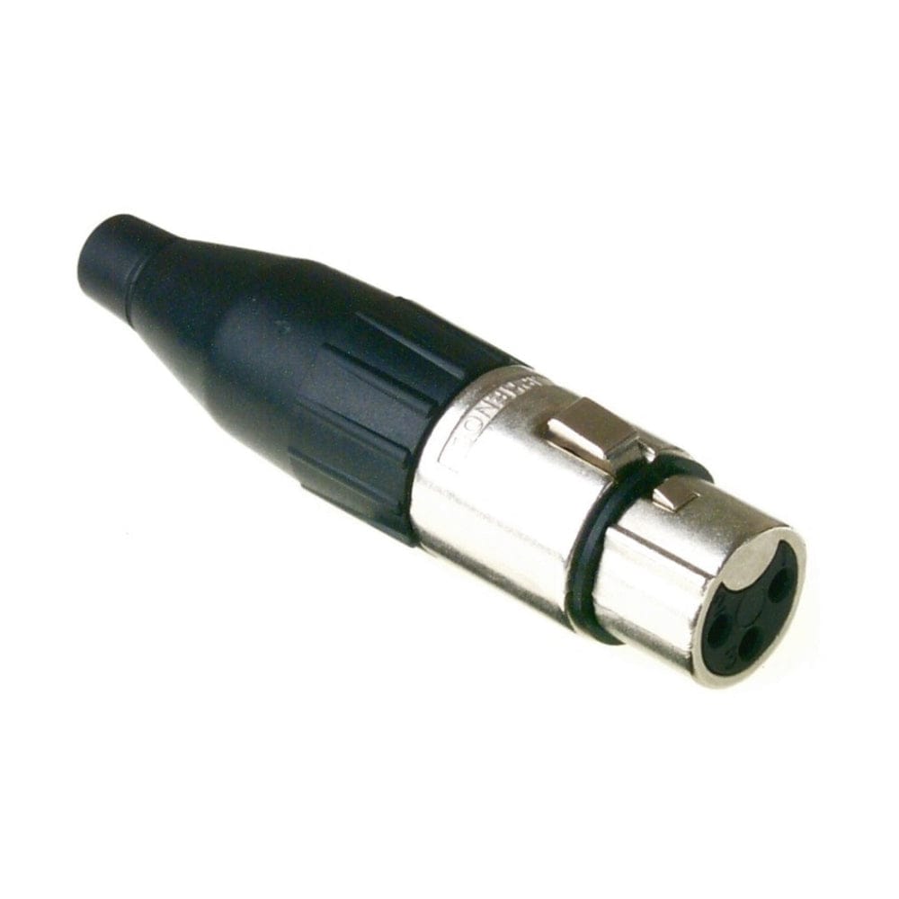 Amphenol Cables and Connectors Satin Nickel Amphenol AC Series AC3F Female Cable Connector with Standard Plating Nickel Finish