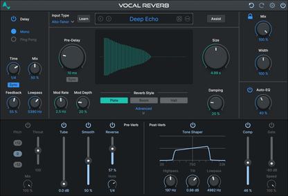 Antares Virtual Processors Antares Auto-Tune Vocal Reverb: Vocal Reverb Plugin