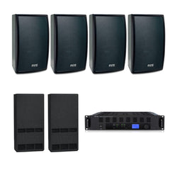 Apart Restaurant Sound Systems Restaurant Sound System with 4xApart MASK 8 Wall Mount Loudspeakers, 2xSubwoofer & Champ 3D Power Amp