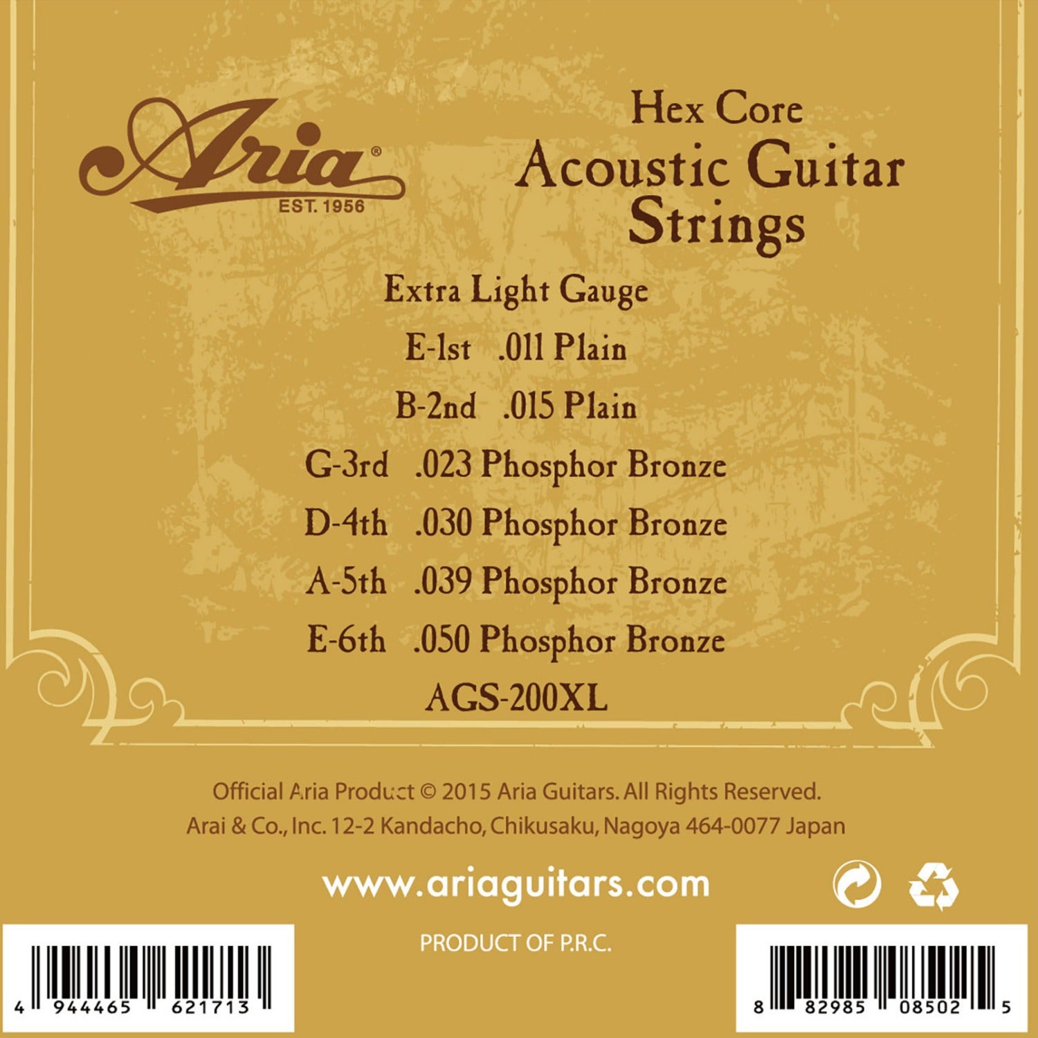 Aria Acoustic Guitar Strings Aria AGS-200 Phosphor Bronze Acoustic Guitar String
