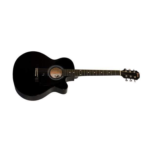 aria acoustic guitars aria fiesta 30041c acoustic cutaway guitar - black