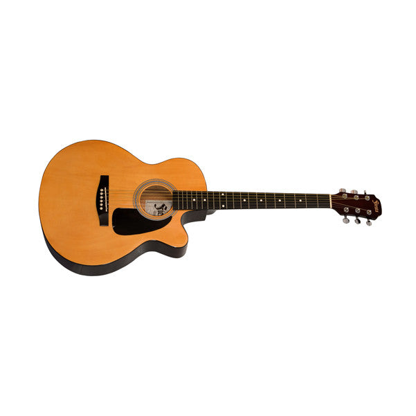 aria acoustic guitars aria fiesta 30041c acoustic cutaway guitar - natural