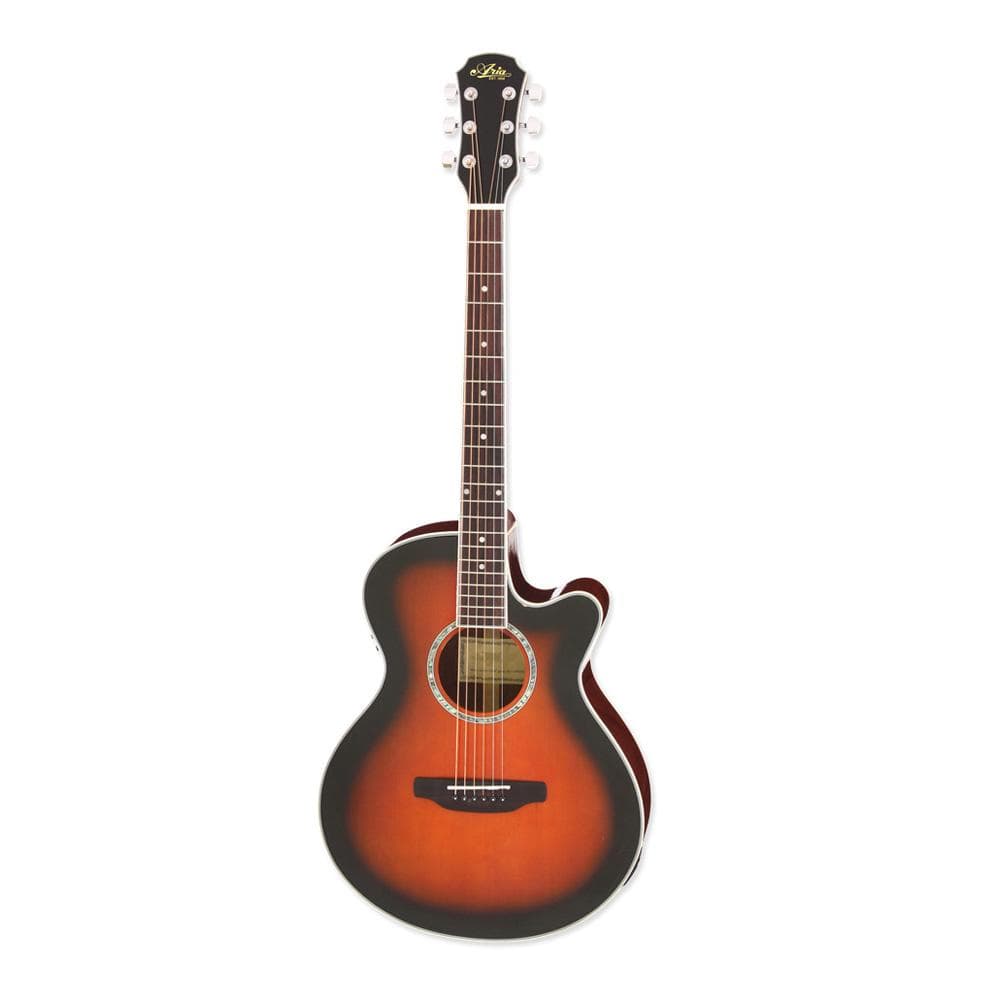 aria acoustic guitars brown sunburst aria fet-01std acoustic guitar   