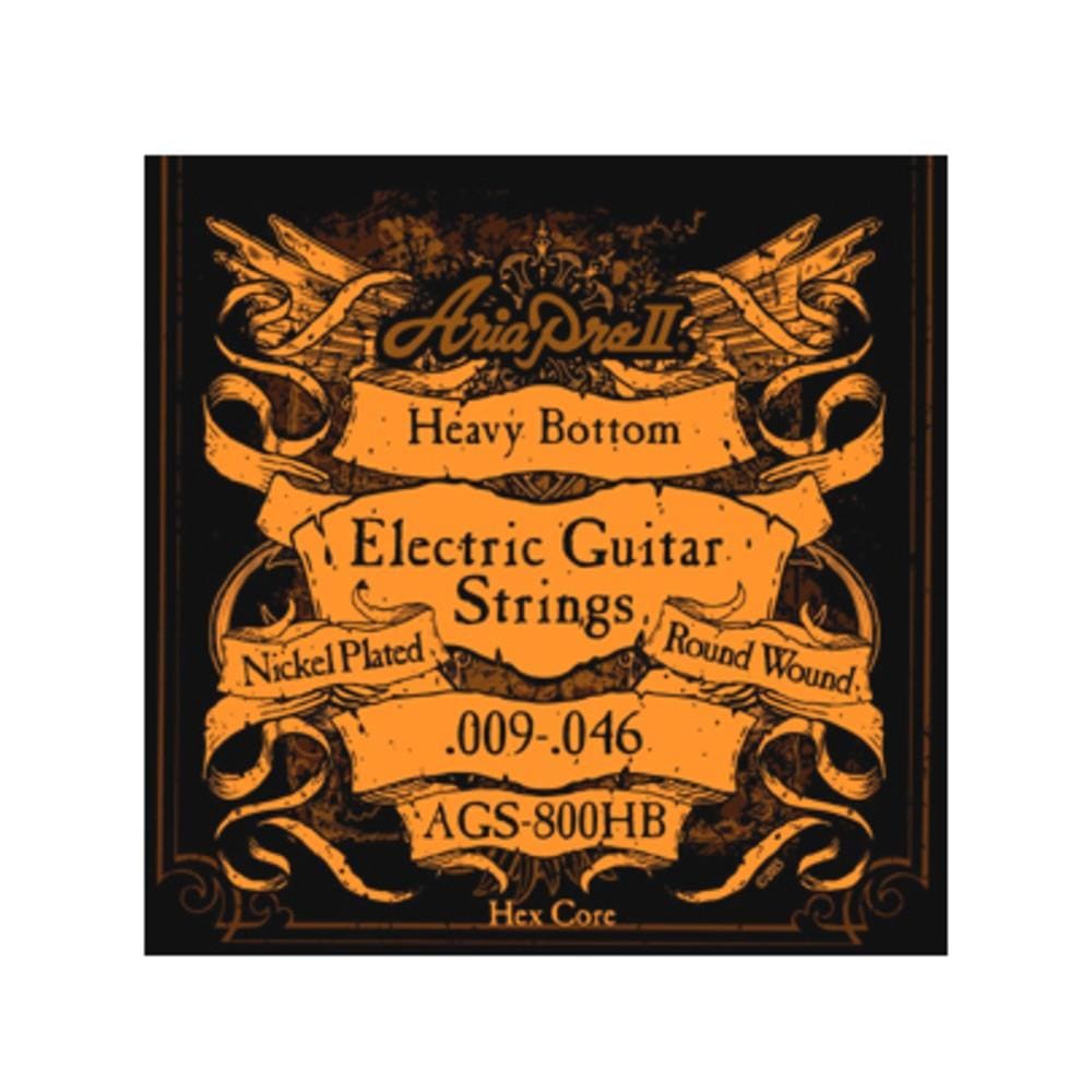 Aria Electric Guitar Strings Heavy Bottom - 9-46 Aria AGS-800 Nickel Plated Round Wound Electric Guitar String