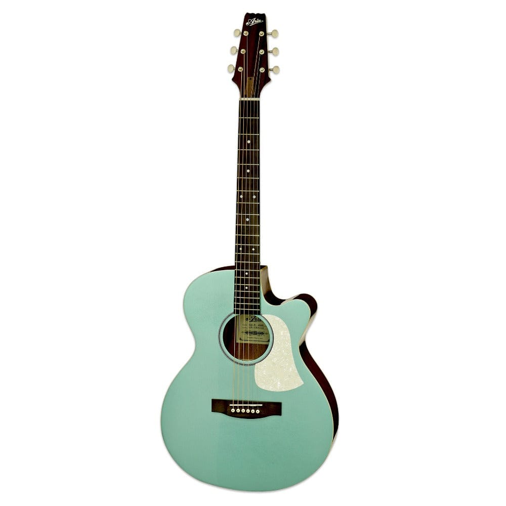 aria electro acoustic guitars aqua marine aria fet-r1 6 string electro acoustic guitar    