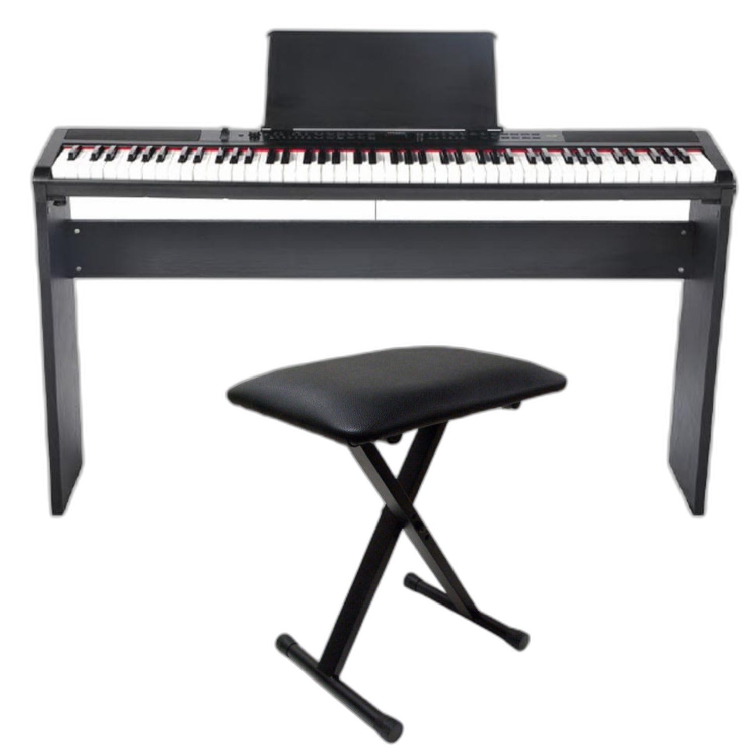 Artesia Digital Pianos Digital Piano w/Stand & Bench Artesia PE 88 Key Deluxe Digital Piano - Black