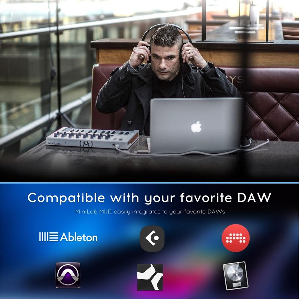 arturia midi keyboards arturia minilab 3 25-note velocity sensitive slim midi keyboard 