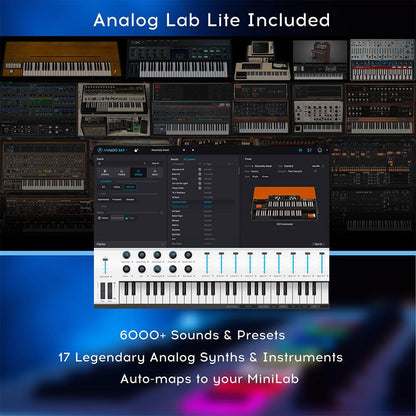 arturia midi keyboards arturia minilab 3 25-note velocity sensitive slim midi keyboard 